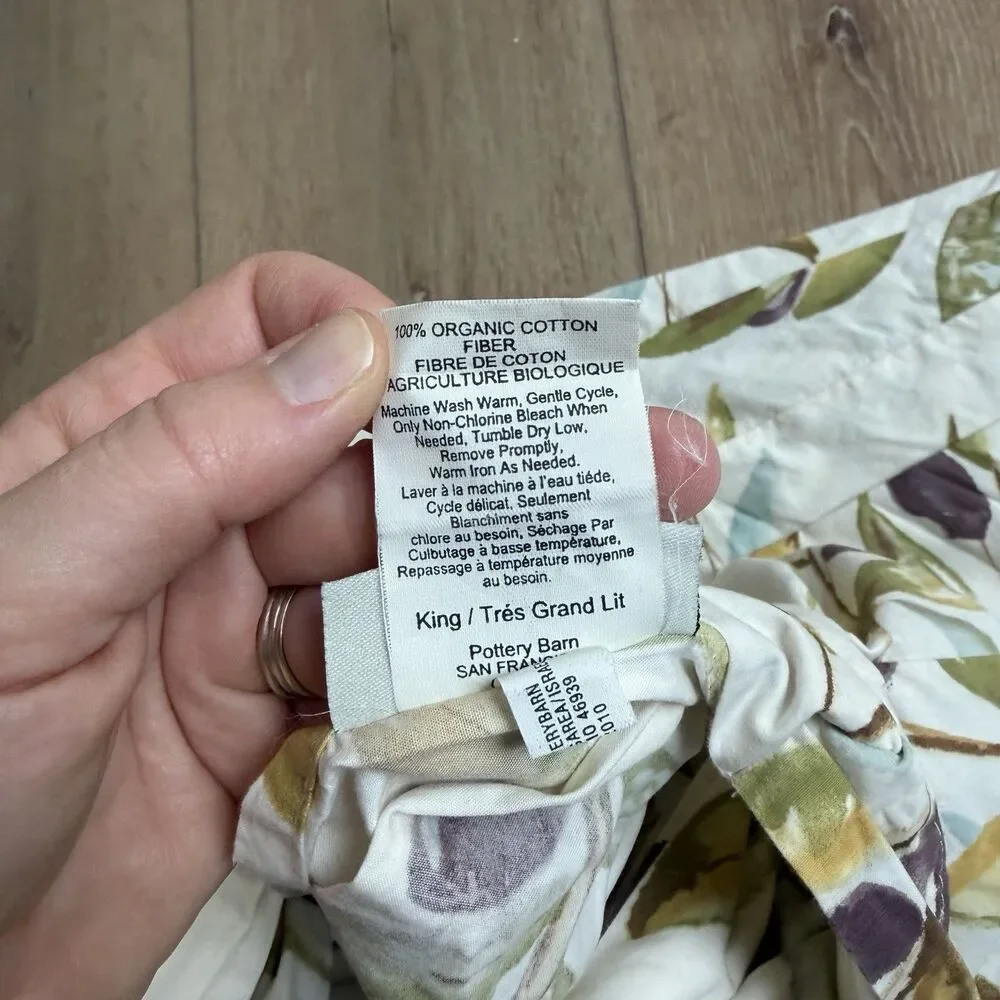 Pottery Barn Olive Branch Duvet Cover King Shams Mediterranean 5 Piece Rare